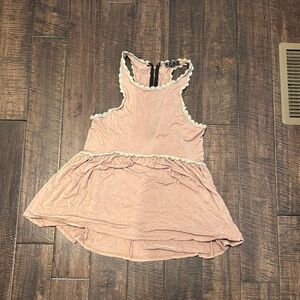 POL Women's Blush Tank Top with Cream Trim